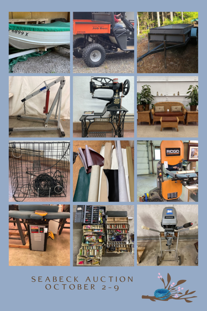 online estate sale auction in Seabeck Washington October 2-9 collage of items for sale