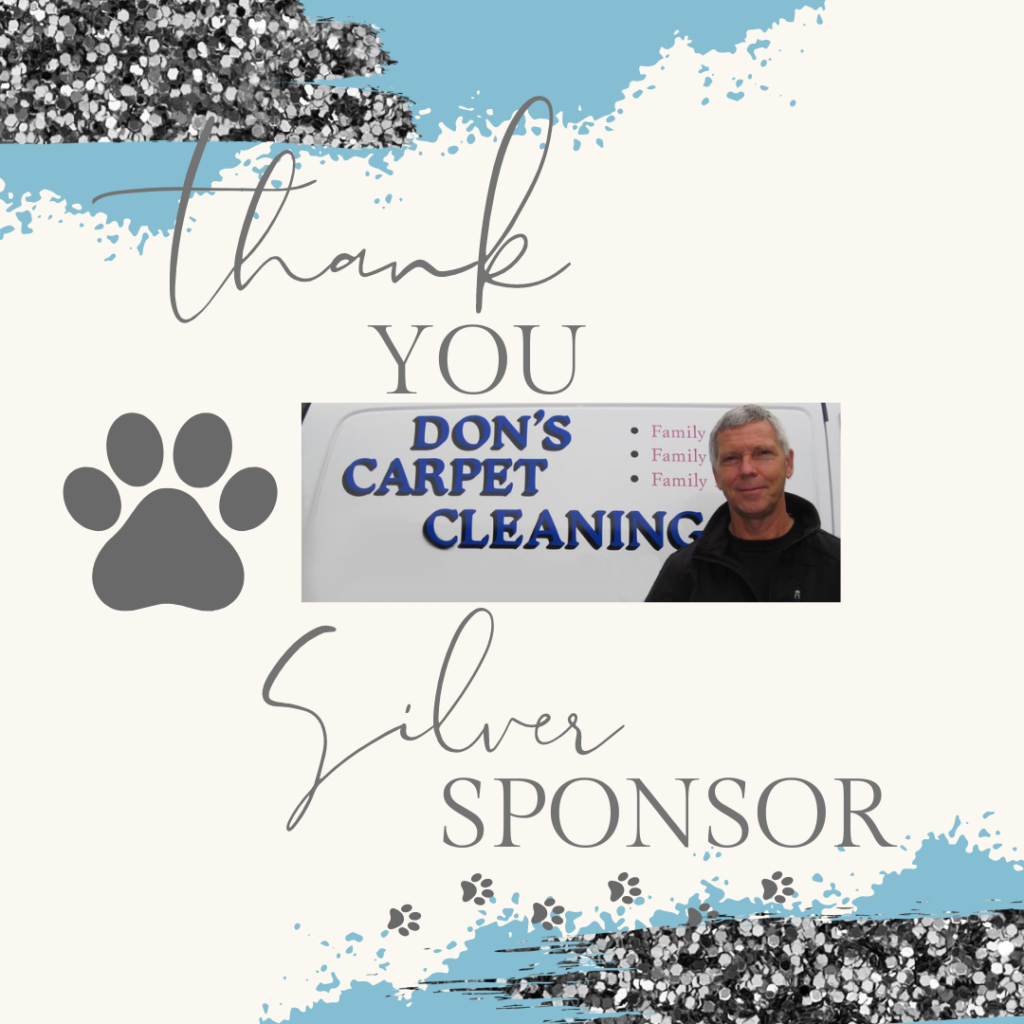 text saying thank you silver sponsor with Don's Carpet Cleaning logo, sponsor or Kitsap Humane Society clear-out