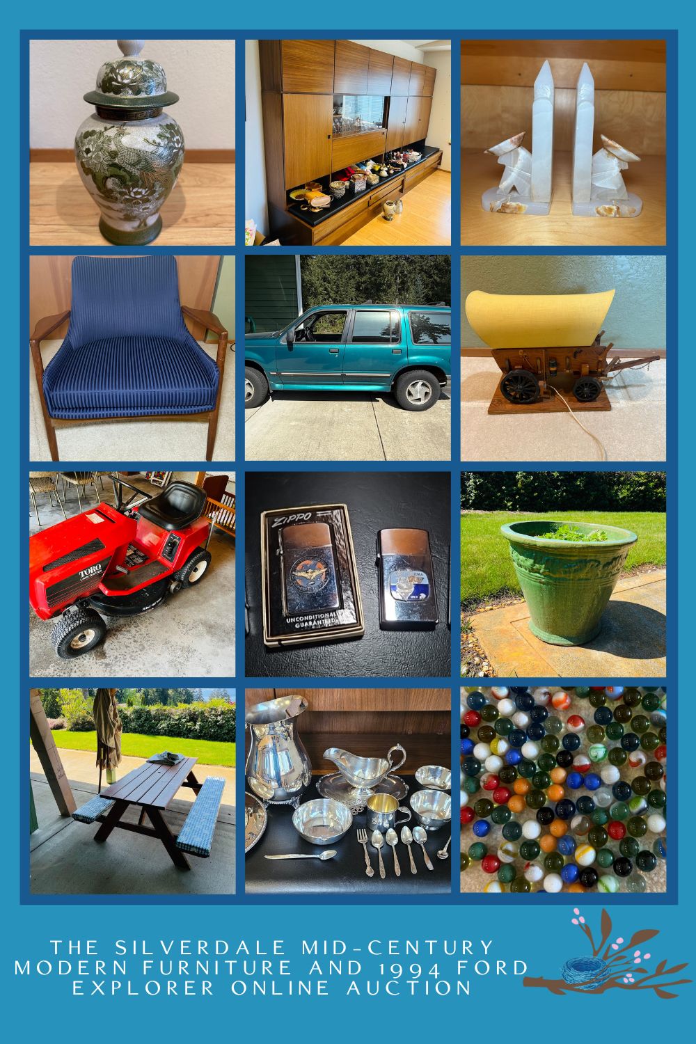 The Silverdale Mid-Century Modern Furniture and 1994 Ford Explorer Online Auction